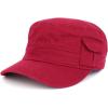imageTrendy Apparel Shop Plain Castro Flat Top Style Army Cap with PocketBurgundy