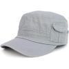 imageTrendy Apparel Shop Plain Castro Flat Top Style Army Cap with PocketGrey