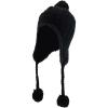 imageTrendy Apparel Shop Pom Pom Winter Ear Flaps Soft Fuzzy Peruvian Beanie HatBlack