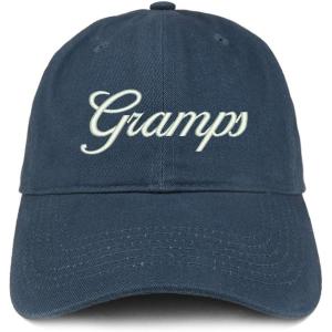 imageTrendy Apparel Shop Gramps Embroidered Soft Crown 100 Brushed Cotton CapNavy