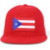 imageTrendy Apparel Shop Puerto Rico Embroidered Round Flat Bill Snapback CapRed Red