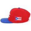 imageTrendy Apparel Shop Puerto Rico Embroidered Round Flat Bill Snapback CapRed Royal