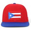 imageTrendy Apparel Shop Puerto Rico Embroidered Round Flat Bill Snapback CapRed Royal