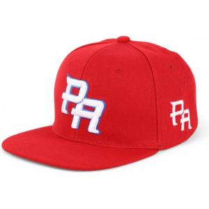 imageTrendy Apparel Shop Puerto Rico Embroidered Round Flat Bill Snapback CapRed Red 1
