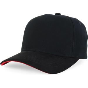 imageTrendy Apparel Shop 5 Panel Cotton and Suede Combo Snapback Baseball CapBlack Black