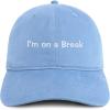 imageTrendy Apparel Shop Im on a Break Embroidered Cotton Unstructured Low Profile Dad HatCarolina Blue