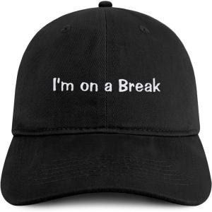 imageTrendy Apparel Shop Im on a Break Embroidered Cotton Unstructured Low Profile Dad HatBlack