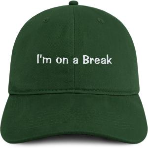 imageTrendy Apparel Shop Im on a Break Embroidered Cotton Unstructured Low Profile Dad HatHunter