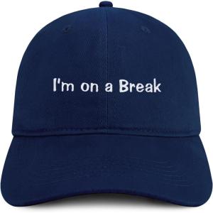 imageTrendy Apparel Shop Im on a Break Embroidered Cotton Unstructured Low Profile Dad HatNavy