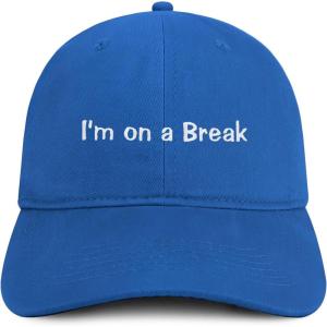 imageTrendy Apparel Shop Im on a Break Embroidered Cotton Unstructured Low Profile Dad HatRoyal