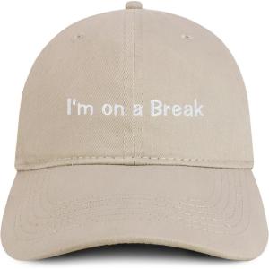 imageTrendy Apparel Shop Im on a Break Embroidered Cotton Unstructured Low Profile Dad HatStone