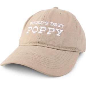 imageTrendy Apparel Shop Worlds Best Poppy Embroidered Soft Crown 100 Brushed Cotton CapKhaki