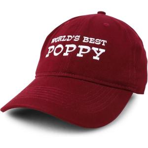 imageTrendy Apparel Shop Worlds Best Poppy Embroidered Soft Crown 100 Brushed Cotton CapMaroon