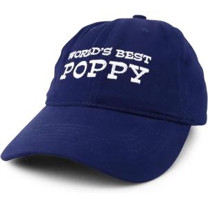 imageTrendy Apparel Shop Worlds Best Poppy Embroidered Soft Crown 100 Brushed Cotton CapNavy