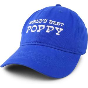 imageTrendy Apparel Shop Worlds Best Poppy Embroidered Soft Crown 100 Brushed Cotton CapRoyal