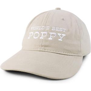 imageTrendy Apparel Shop Worlds Best Poppy Embroidered Soft Crown 100 Brushed Cotton CapStone