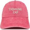 imageTrendy Apparel Shop Thinking Cap Embroidered Washed Cotton Adjustable CapRed