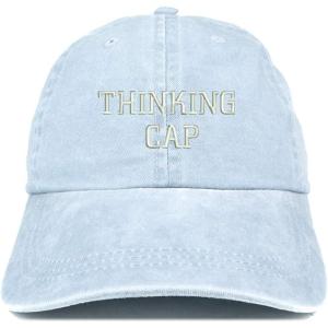 imageTrendy Apparel Shop Thinking Cap Embroidered Washed Cotton Adjustable CapLight Blue