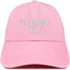 imageTrendy Apparel Shop Thinking Cap Embroidered Washed Cotton Adjustable CapPink