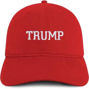 imageTrendy Apparel Shop Trump Varsity Font Embroidered Soft Cotton Baseball CapRed