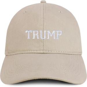 imageTrendy Apparel Shop Trump Varsity Font Embroidered Soft Cotton Baseball CapStone