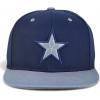 image:imageTrendy Apparel Shop 6 Panel Star Embroidered Flat Bill Snapback CapNavy Grey