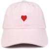 image:imageTrendy Apparel Shop Emoticon Heart Embroidered Cotton Adjustable Ball Cap Dad HatLight Pink
