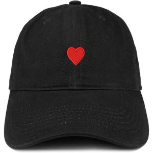 image:imageTrendy Apparel Shop Emoticon Heart Embroidered Cotton Adjustable Ball Cap Dad HatBlack