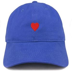 image:imageTrendy Apparel Shop Emoticon Heart Embroidered Cotton Adjustable Ball Cap Dad HatRoyal