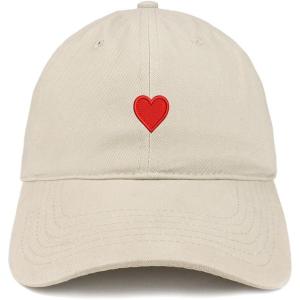 image:imageTrendy Apparel Shop Emoticon Heart Embroidered Cotton Adjustable Ball Cap Dad HatStone