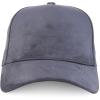 image:imageTrendy Apparel Shop 5 Panel Structured Soft Suede Snapback Ball CapDark Grey