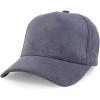 image:imageTrendy Apparel Shop 5 Panel Structured Soft Suede Snapback Ball CapDark Grey