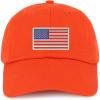 image:imageTrendy Apparel Shop Youth White American Flag Unstructured Cotton Baseball CapOrange