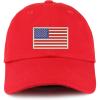 image:imageTrendy Apparel Shop Youth White American Flag Unstructured Cotton Baseball CapRed