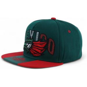 image:imageHecho En Mexico Eagle 3D Embroidered Flat Bill Snapback CapDark Green Red 8