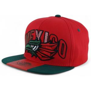 image:imageHecho En Mexico Eagle 3D Embroidered Flat Bill Snapback CapRed Dark Green 8
