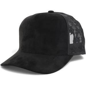 image:imageTrendy Apparel Shop 5 Panel Structured Soft Suede Snapback Ball CapBlack Mesh