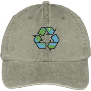 image:imageTrendy Apparel Shop Recycling Earth Embroidered Cotton Washed Baseball CapKhaki