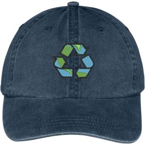 image:imageTrendy Apparel Shop Recycling Earth Embroidered Cotton Washed Baseball CapNavy