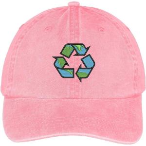 image:imageTrendy Apparel Shop Recycling Earth Embroidered Cotton Washed Baseball CapPink