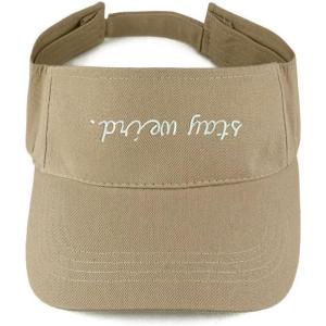 image:imageTrendy Apparel Shop Stay Weird Embroidered 100 Cotton Adjustable VisorKhaki