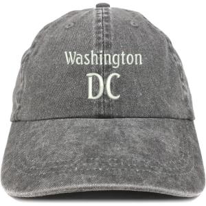 image:imageTrendy Apparel Shop Washington DC Embroidered Pigment Dyed Washed Baseball CapBlack