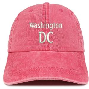 image:imageTrendy Apparel Shop Washington DC Embroidered Pigment Dyed Washed Baseball CapRed