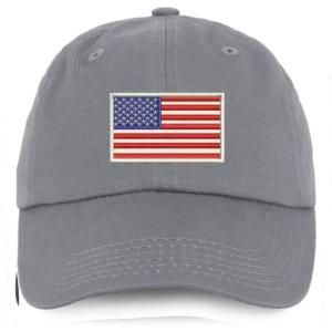 image:imageTrendy Apparel Shop Youth White American Flag Unstructured Cotton Baseball CapGrey