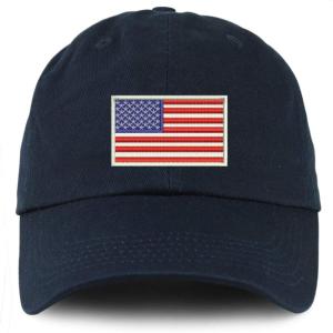 image:imageTrendy Apparel Shop Youth White American Flag Unstructured Cotton Baseball CapNavy