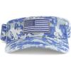 image:imageTrendy Apparel Shop USA American Flag Embroidered Polyester Summer Visor HatDigital Blue Camo