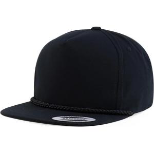 image:imageTrendy Apparel Shop Oversized XXL Classic 5 Panel Flatbill Rope Golf Snapback HatBlack