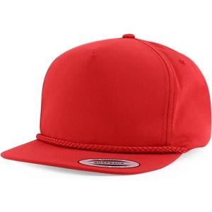 image:imageTrendy Apparel Shop Oversized XXL Classic 5 Panel Flatbill Rope Golf Snapback HatRed