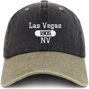 image:imageTrendy Apparel Shop Las Vegas Est1905 Embroidered Pigment Dyed Cotton Baseball CapBlack Khaki