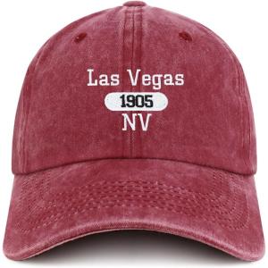 image:imageTrendy Apparel Shop Las Vegas Est1905 Embroidered Pigment Dyed Cotton Baseball CapBurgundy